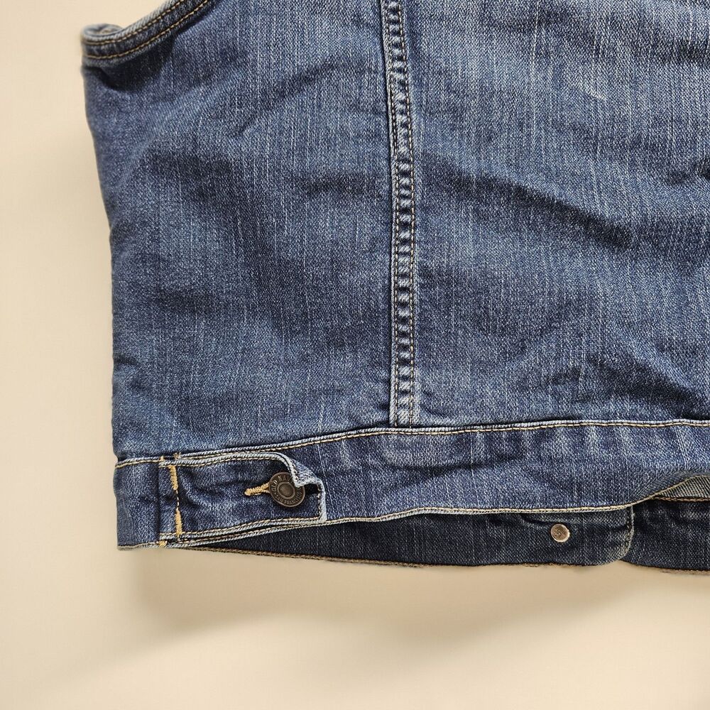 Old Navy Denim Vest L/G Gray Distressed Sleeveless SP14 VJ306488 Vintage Look - Picture 10 of 16